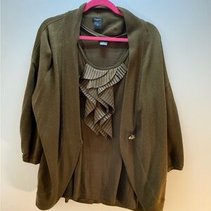Ann Taylor Olive Green Sweater Set